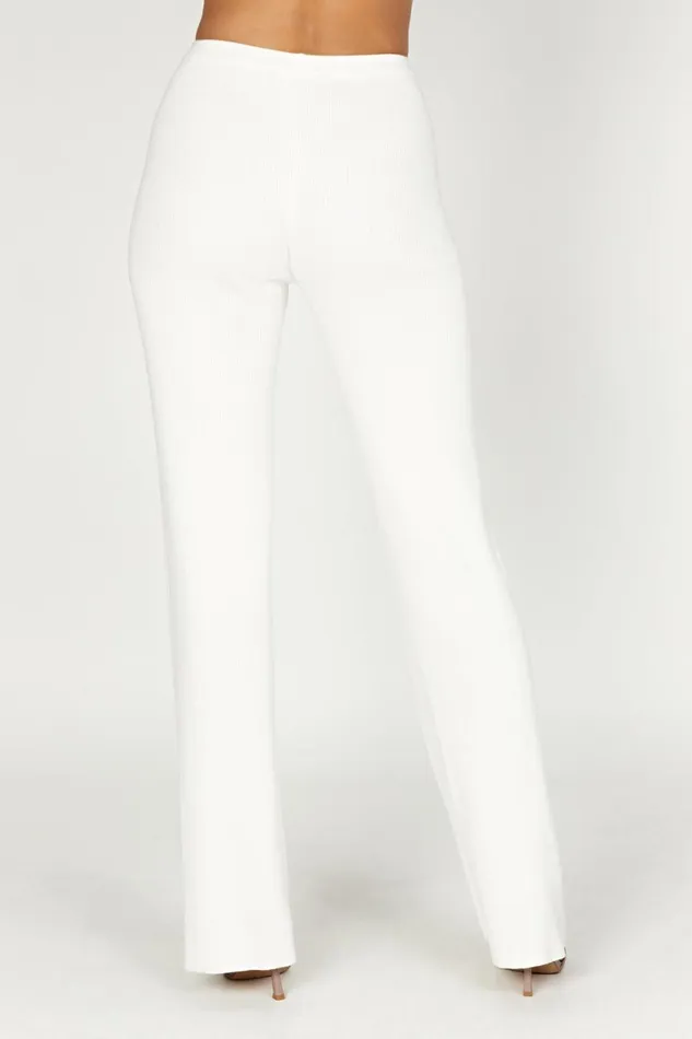 Meshki Pants Women Linnie Straight Leg Knit Pant 8211 White White