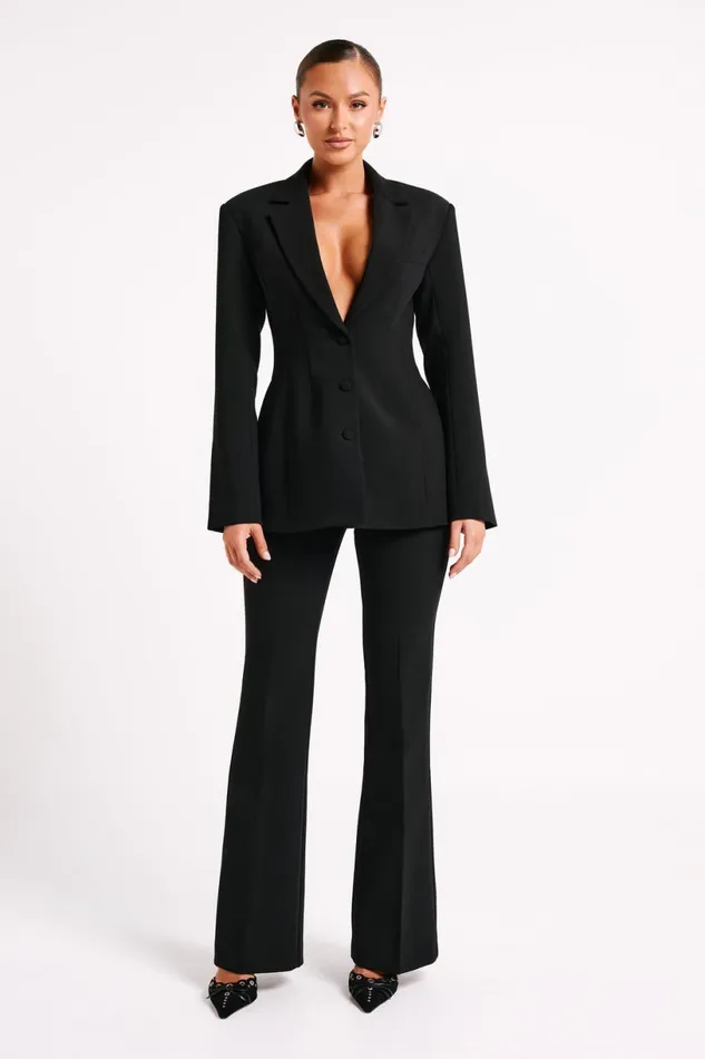 Meshki Pants Women Loretta Fit and Flare Tailored Pant 8211 Black Black