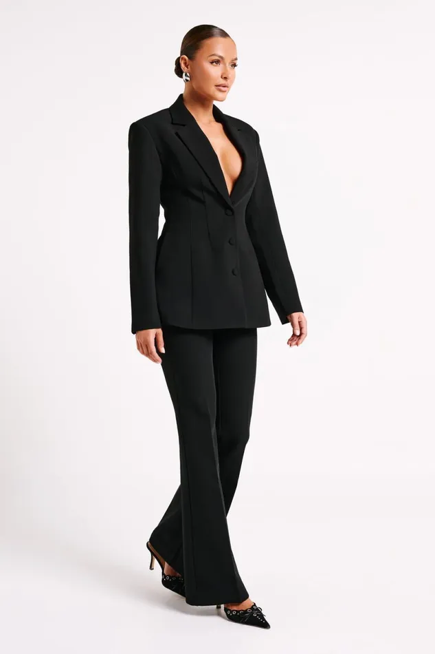 Meshki Pants Women Loretta Fit and Flare Tailored Pant 8211 Black Black