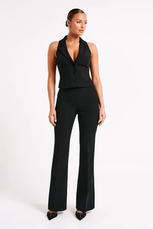 Meshki Pants Women Loretta Fit and Flare Tailored Pant 8211 Black Black