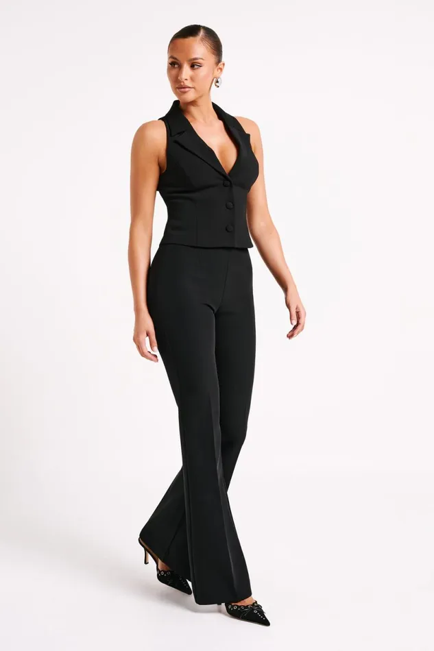 Meshki Pants Women Loretta Fit and Flare Tailored Pant 8211 Black Black