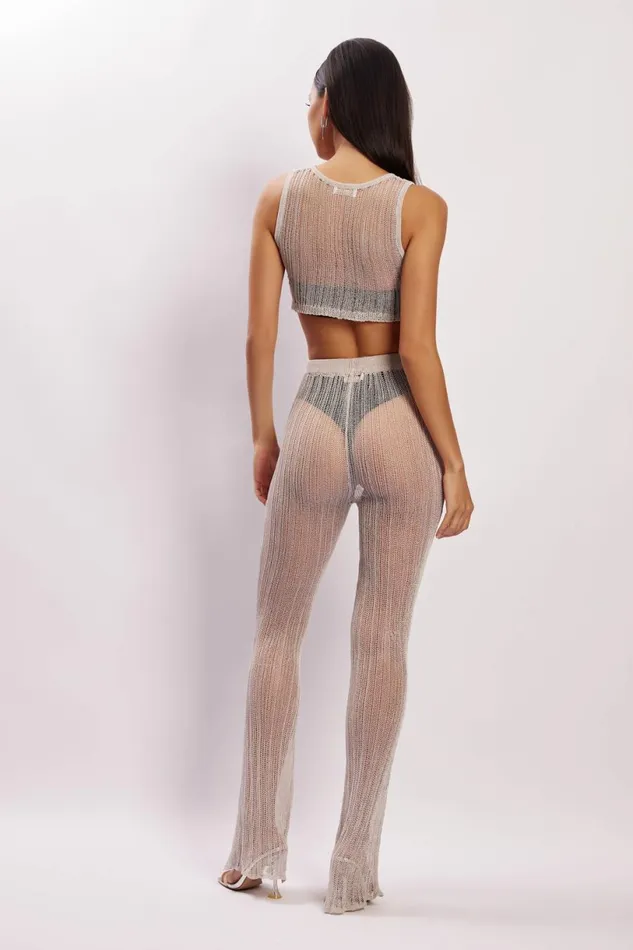 Meshki Pants Women Mandy Knit Flare Trousers 8211 Grey Grey Meshki Pants Women Mandy Knit Flare Trousers 8211 Grey Grey