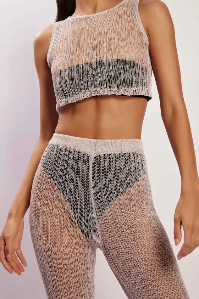 Meshki Pants Women Mandy Knit Flare Trousers 8211 Grey Grey Meshki Pants Women Mandy Knit Flare Trousers 8211 Grey Grey