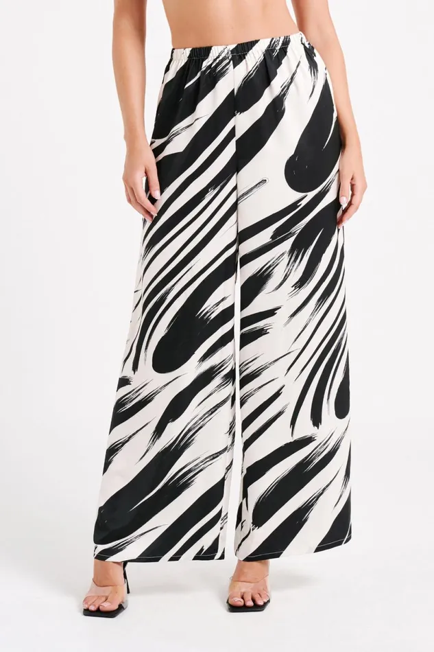 Meshki Pants Women Marciela Printed Satin Straight Leg Pant 8211 Abstract Print Abstract Print Meshki Pants Women Marciela Printed Satin Straight Leg Pant 8211 Abstract Print Abstract Print