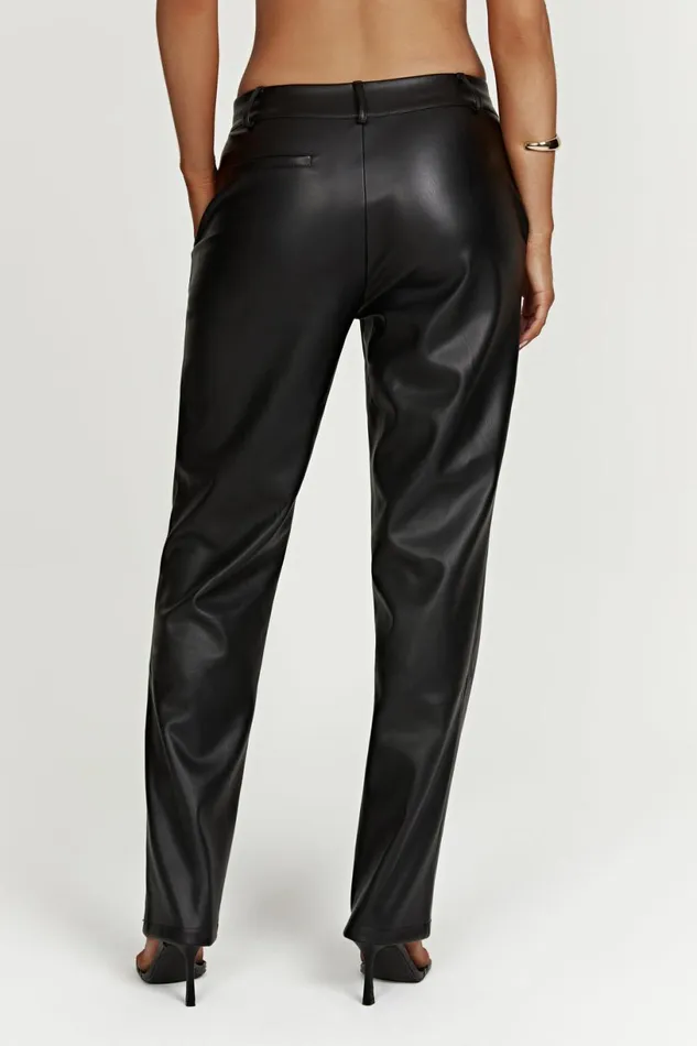 Meshki Pants Women Matilda Slouchy Low Rise Faux Leather Pant 8211 Black Black Meshki Pants Women Matilda Slouchy Low Rise Faux Leather Pant 8211 Black Black