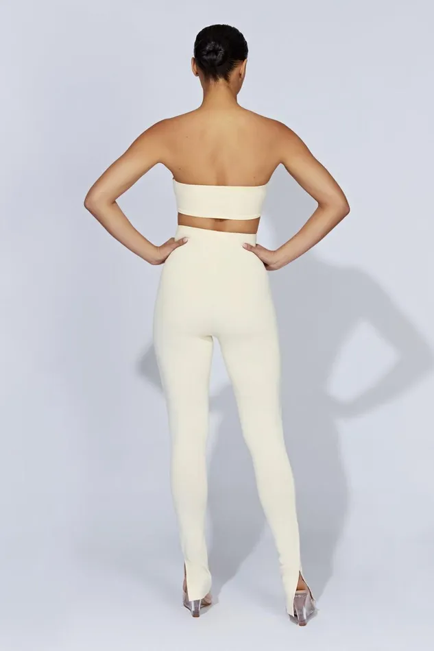 Meshki Pants Women Michelle Side Split Leggings 8211 Cream Cream Meshki Pants Women Michelle Side Split Leggings 8211 Cream Cream