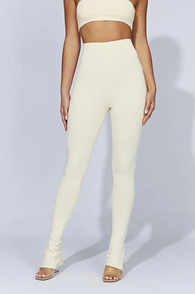 Meshki Pants Women Michelle Side Split Leggings 8211 Cream Cream Meshki Pants Women Michelle Side Split Leggings 8211 Cream Cream