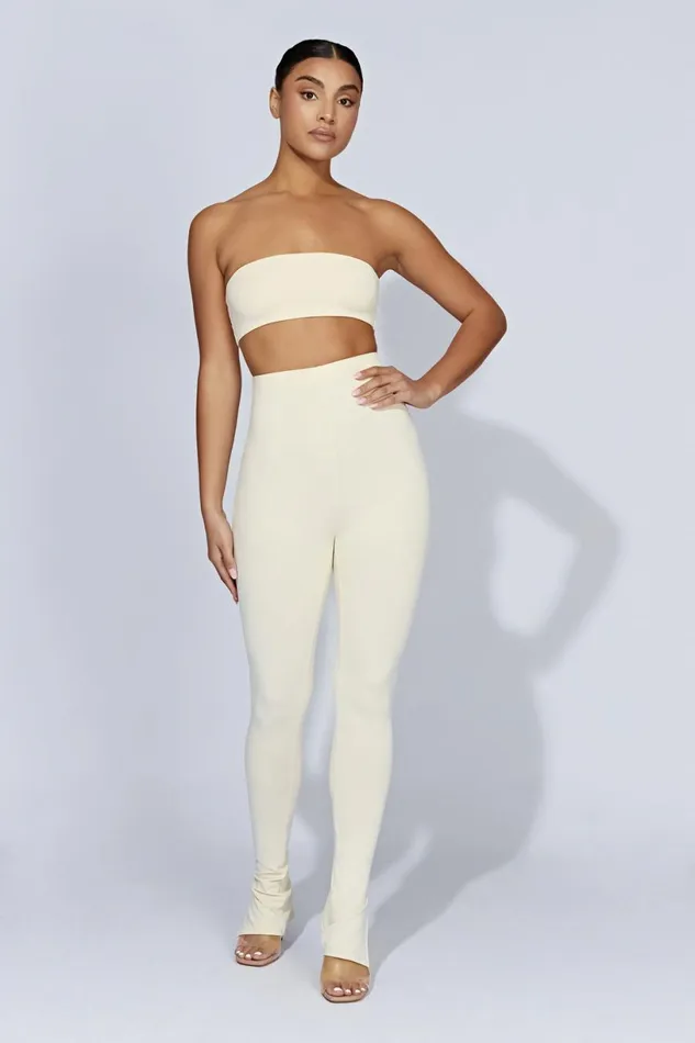 Meshki Pants Women Michelle Side Split Leggings 8211 Cream Cream Meshki Pants Women Michelle Side Split Leggings 8211 Cream Cream