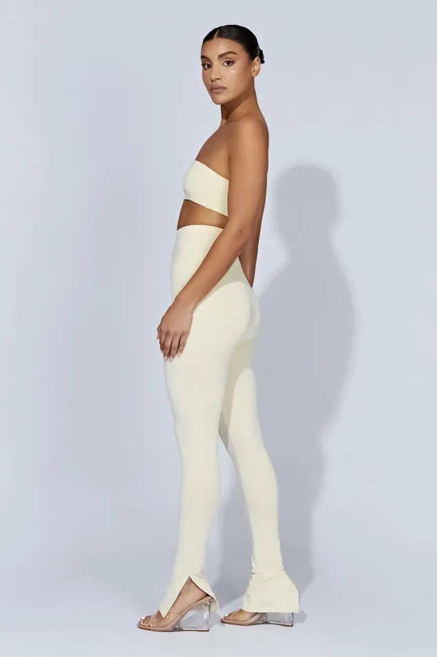 Meshki Pants Women Michelle Side Split Leggings 8211 Cream Cream Meshki Pants Women Michelle Side Split Leggings 8211 Cream Cream