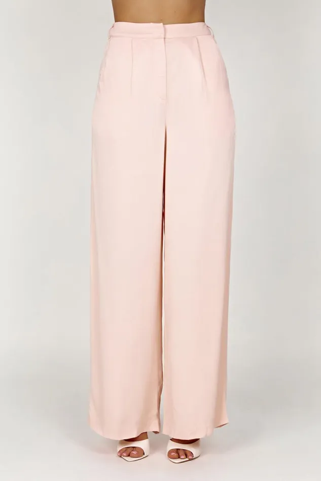 Meshki Pants Women Nour Satin Wide Leg Pant 8211 Apricot Apricot