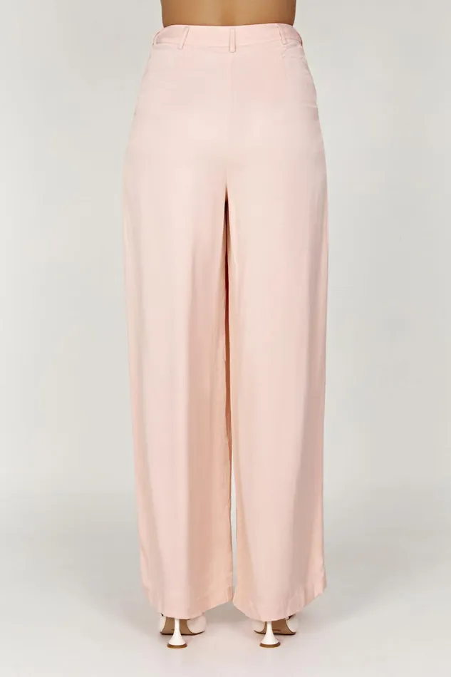 Meshki Pants Women Nour Satin Wide Leg Pant 8211 Apricot Apricot