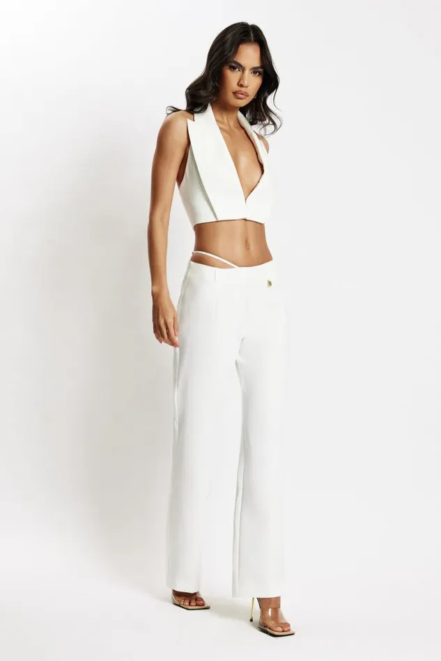 Meshki Pants Women Semara Low Rise Straight Leg Pant 8211 White White Meshki Pants Women Semara Low Rise Straight Leg Pant 8211 White White