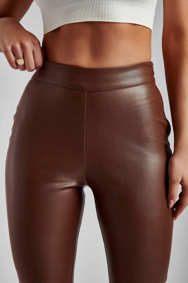 Meshki Pants Women Shayla Skinny Faux Leather Split Pant 8211 Chocolate Chocolate Meshki Pants Women Shayla Skinny Faux Leather Split Pant 8211 Chocolate Chocolate