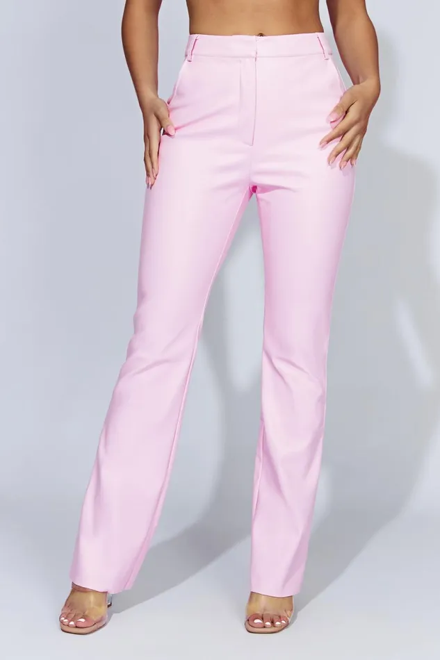 Meshki Pants Women Tyra Straight Leg Faux Leather Pants 8211 Baby Pink Babypink Meshki Pants Women Tyra Straight Leg Faux Leather Pants 8211 Baby Pink Babypink