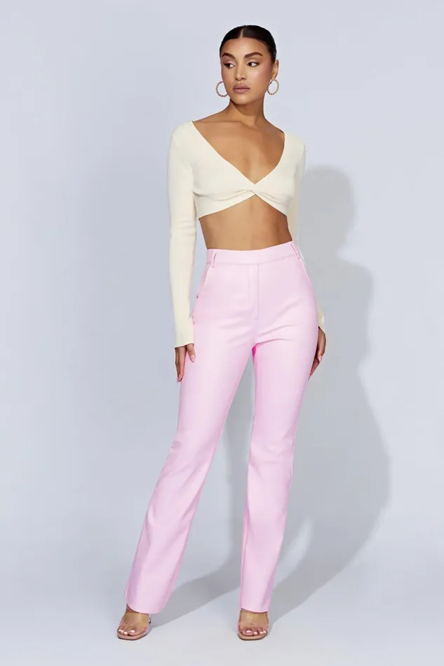 Meshki Pants Women Tyra Straight Leg Faux Leather Pants 8211 Baby Pink Babypink Meshki Pants Women Tyra Straight Leg Faux Leather Pants 8211 Baby Pink Babypink