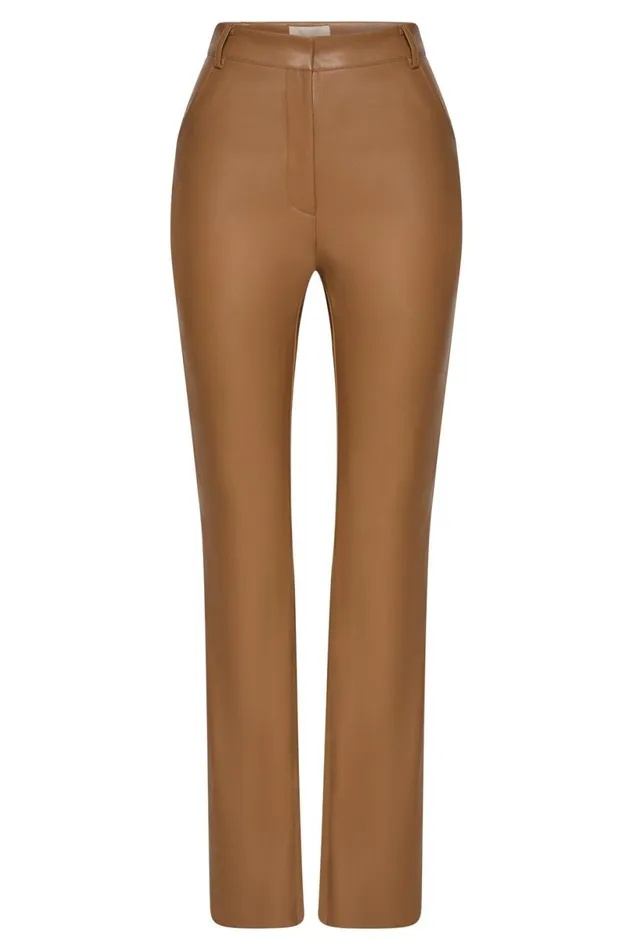 Meshki Pants Women Tyra Straight Leg Faux Leather Pants 8211 Dark Tan Darktan Meshki Pants Women Tyra Straight Leg Faux Leather Pants 8211 Dark Tan Darktan