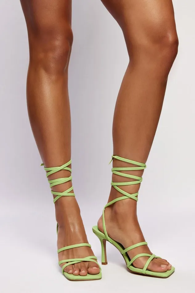 Meshki Shoes Women Milly Faux Leather Wrap Around Heels 8211 Lime Green Limegreen Meshki Shoes Women Milly Faux Leather Wrap Around Heels 8211 Lime Green Limegreen