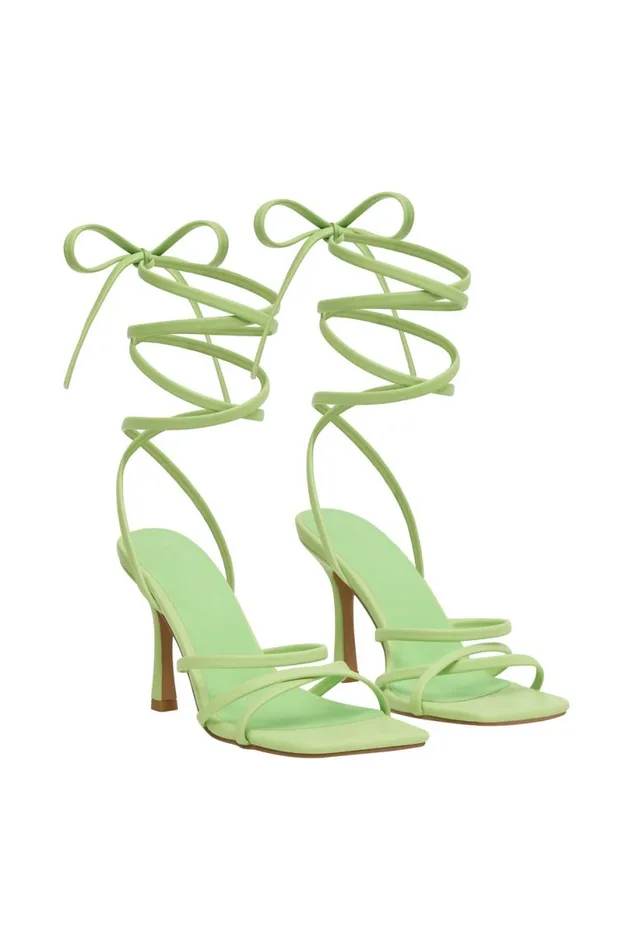 Meshki Shoes Women Milly Faux Leather Wrap Around Heels 8211 Lime Green Limegreen Meshki Shoes Women Milly Faux Leather Wrap Around Heels 8211 Lime Green Limegreen