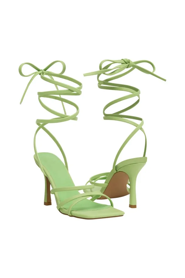 Meshki Shoes Women Milly Faux Leather Wrap Around Heels 8211 Lime Green Limegreen Meshki Shoes Women Milly Faux Leather Wrap Around Heels 8211 Lime Green Limegreen