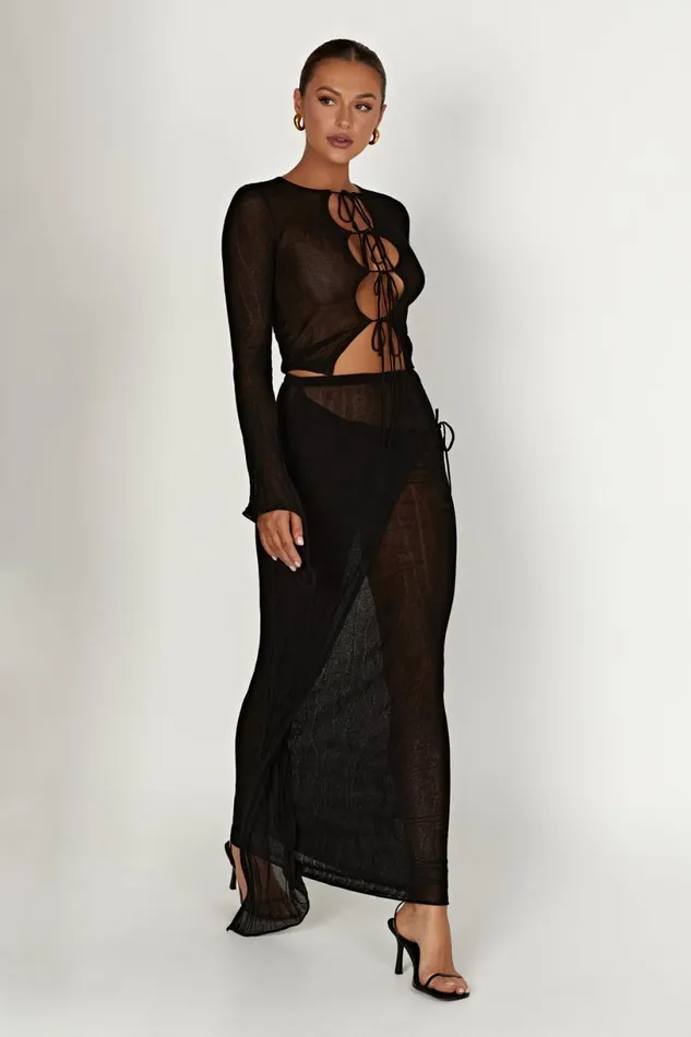Meshki Skirts Women Akari Knit Maxi Skirt 8211 Black Black