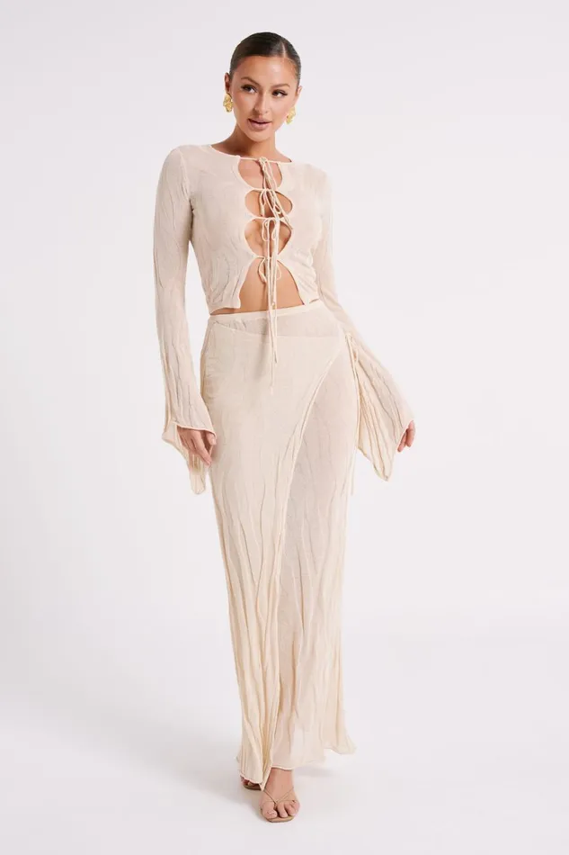 Meshki Skirts Women Akari Knit Maxi Skirt 8211 Ivory Ivory