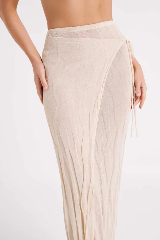 Meshki Skirts Women Akari Knit Maxi Skirt 8211 Ivory Ivory