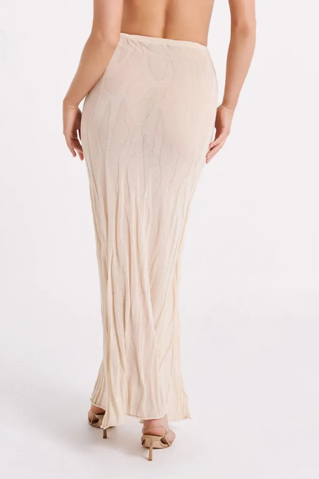 Meshki Skirts Women Akari Knit Maxi Skirt 8211 Ivory Ivory