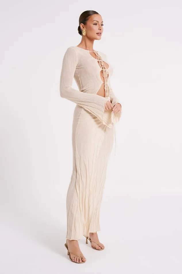 Meshki Skirts Women Akari Knit Maxi Skirt 8211 Ivory Ivory