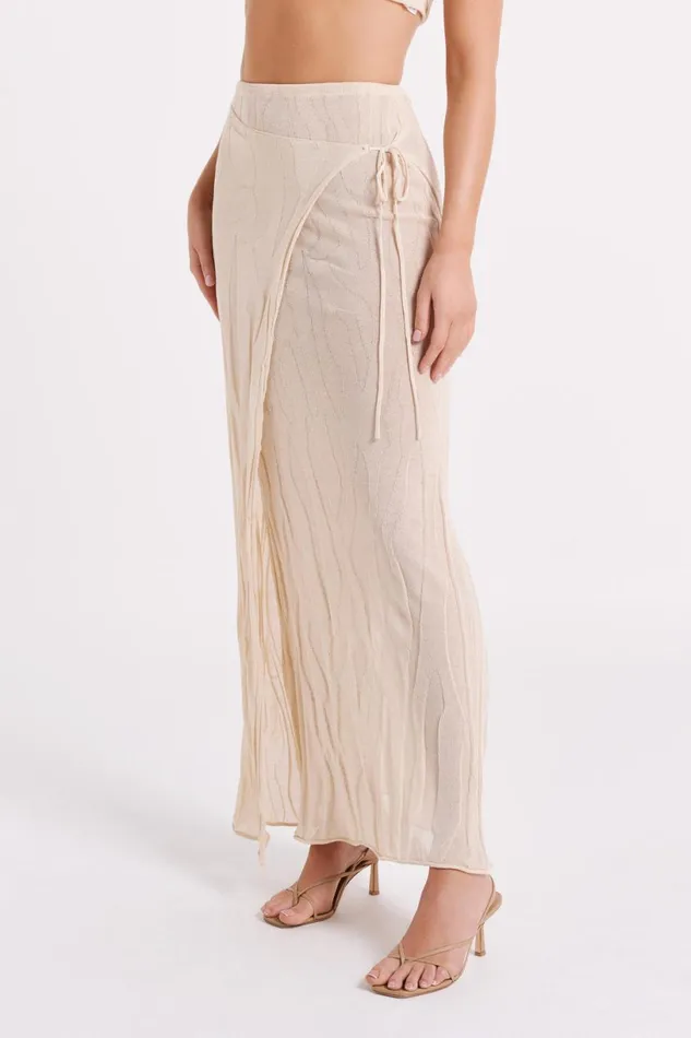 Meshki Skirts Women Akari Knit Maxi Skirt 8211 Ivory Ivory
