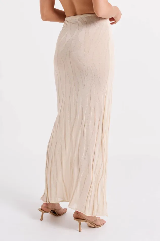 Meshki Skirts Women Akari Knit Maxi Skirt 8211 Ivory Ivory