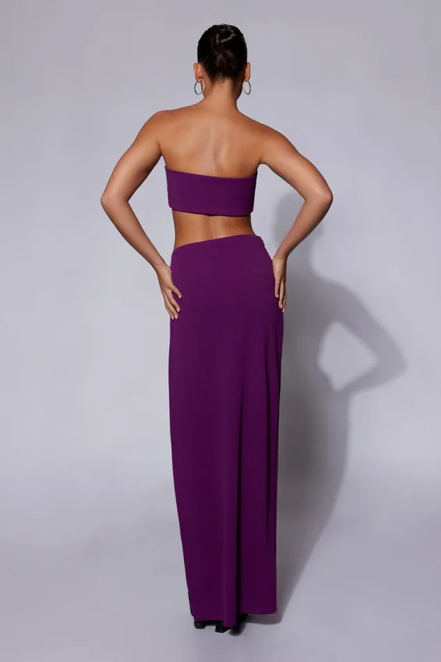 Meshki Skirts Women Anastasia Diamante Rope Maxi Skirt With Split 8211 Grape Grape Meshki Skirts Women Anastasia Diamante Rope Maxi Skirt With Split 8211 Grape Grape