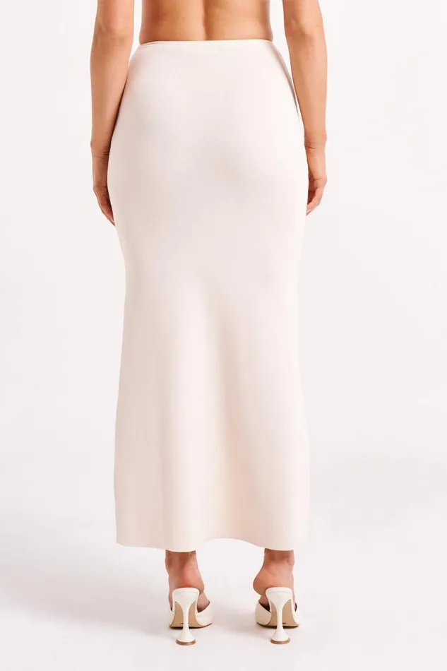 Meshki Skirts Women Avani Mid Rise Knit Maxi Skirt 8211 Ivory Ivory