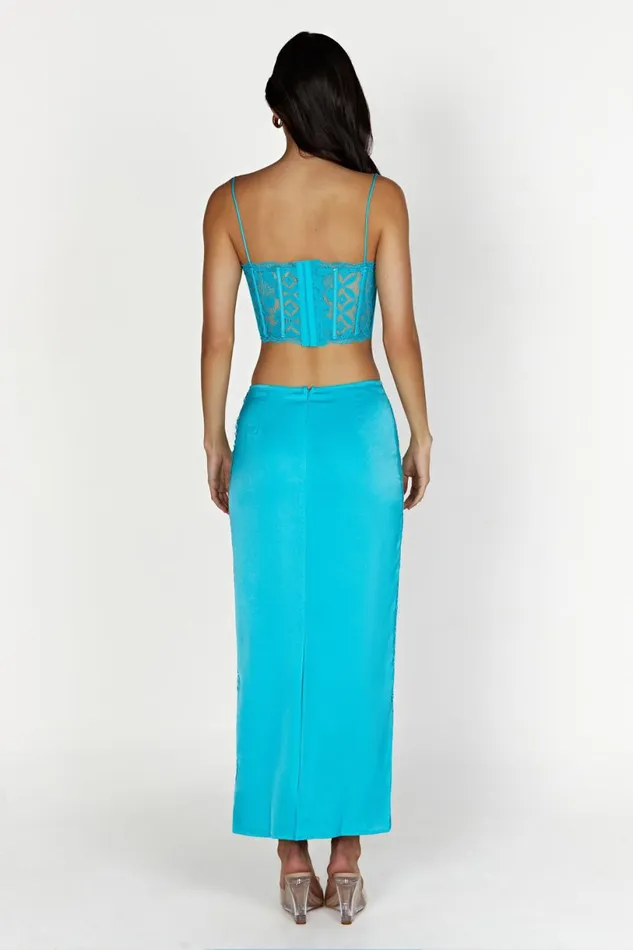 Meshki Skirts Women Bellamy Lace Maxi Skirt 8211 Aquamarine Aquamarine Meshki Skirts Women Bellamy Lace Maxi Skirt 8211 Aquamarine Aquamarine