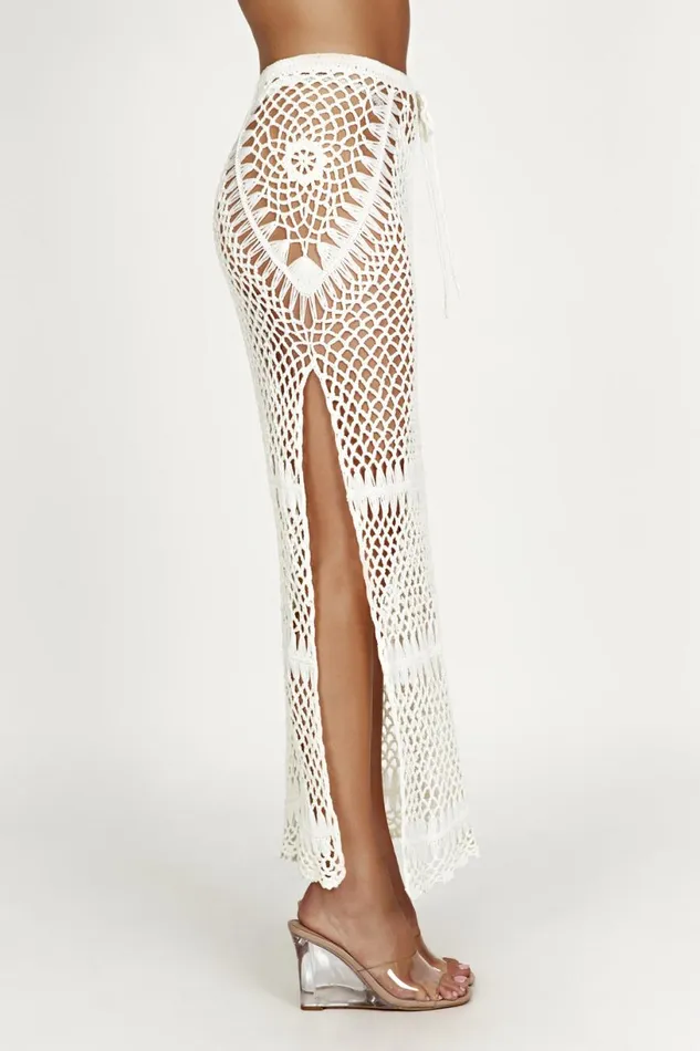 Meshki Skirts Women Bonnie Crochet Maxi Skirt 8211 White White