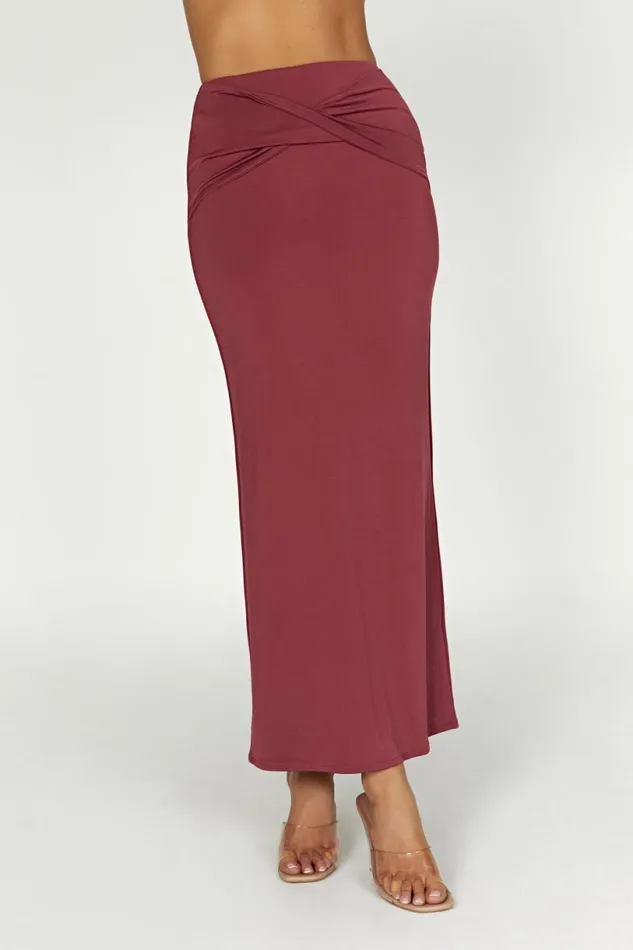 Meshki Skirts Women Ceri Maxi Twist Skirt 8211 Wine Wine