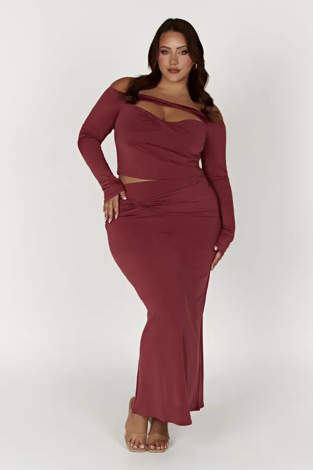 Meshki Skirts Women Ceri Maxi Twist Skirt 8211 Wine Wine