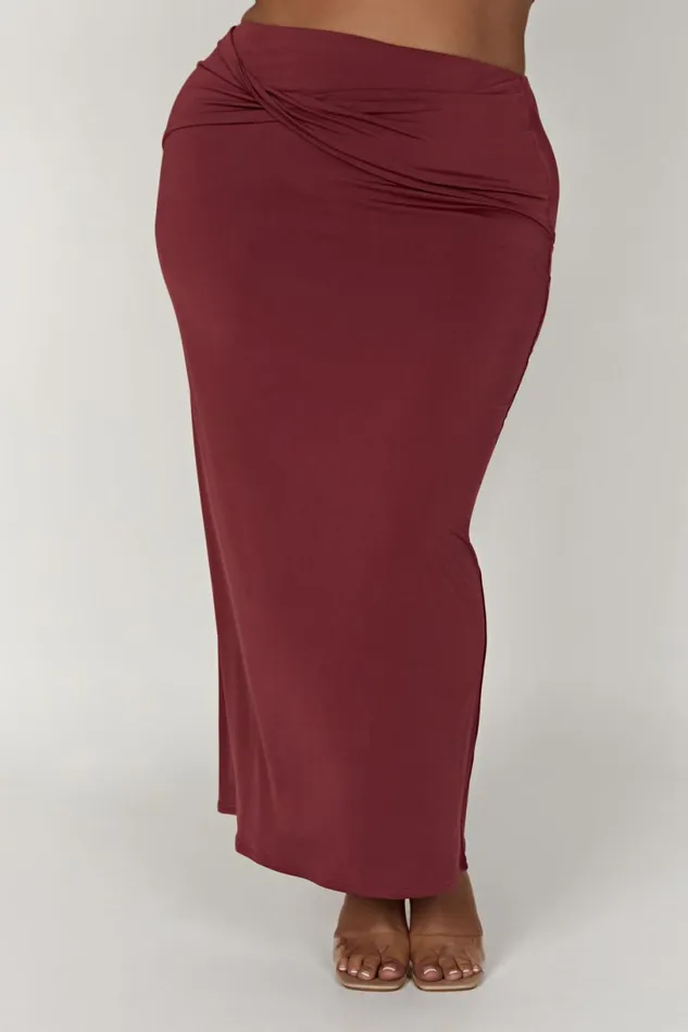 Meshki Skirts Women Ceri Maxi Twist Skirt 8211 Wine Wine