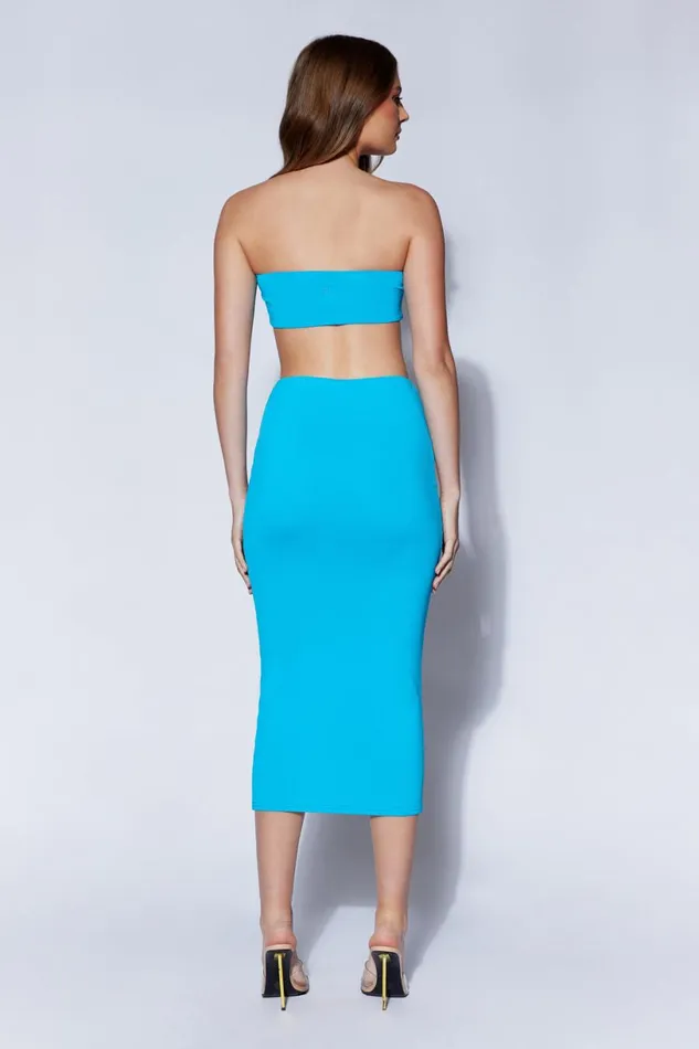 Meshki Skirts Women Charley Midi Skirt 8211 Cyan Blue Cyanblue Meshki Skirts Women Charley Midi Skirt 8211 Cyan Blue Cyanblue