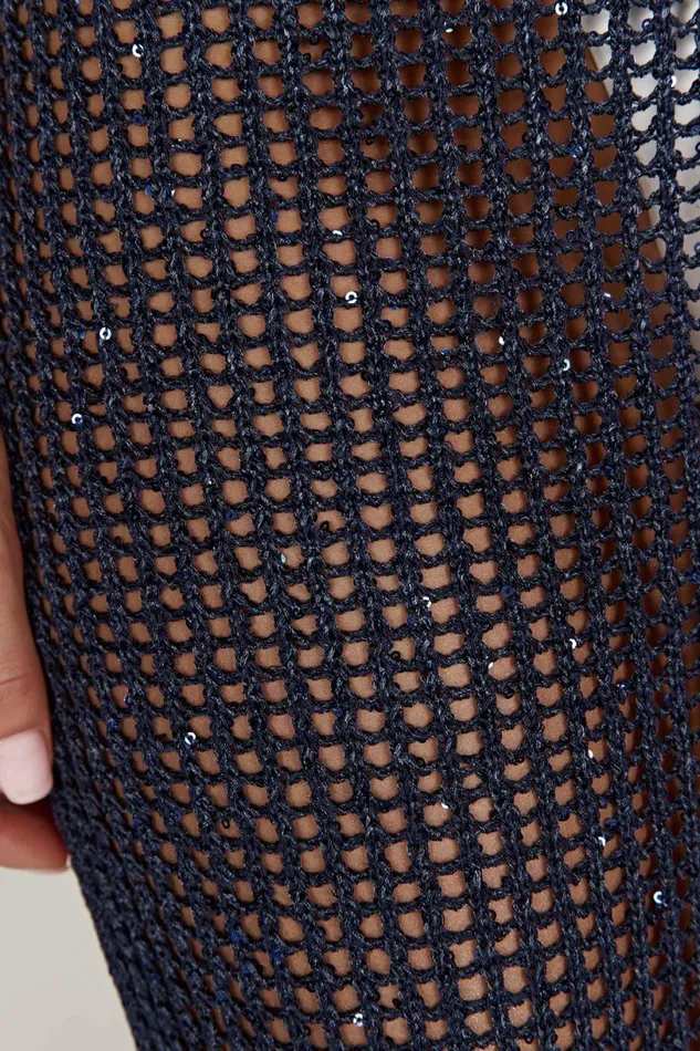 Meshki Skirts Women Christa Sequin Crochet Maxi Skirt 8211 Midnight Navy Midnightnavy Meshki Skirts Women Christa Sequin Crochet Maxi Skirt 8211 Midnight Navy Midnightnavy