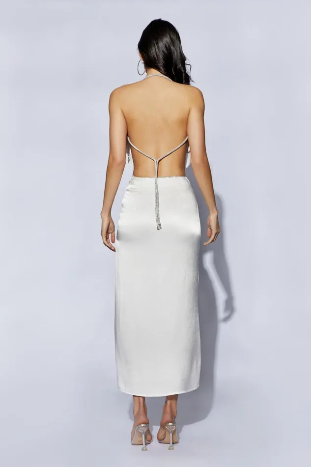 Meshki Skirts Women Christie Diamante Rope Maxi Skirt 8211 White White Meshki Skirts Women Christie Diamante Rope Maxi Skirt 8211 White White