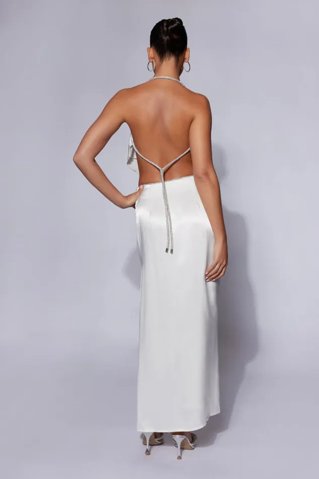 Meshki Skirts Women Christie Diamante Rope Maxi Skirt 8211 White White Meshki Skirts Women Christie Diamante Rope Maxi Skirt 8211 White White