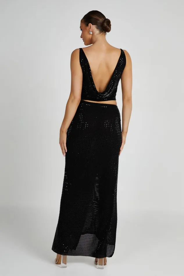 Meshki Skirts Women Ellery Square Diamante Maxi Skirt 8211 Black Black