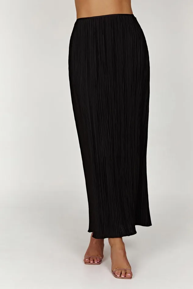 Meshki Skirts Women Elsie Plisse Maxi Skirt 8211 Black Black