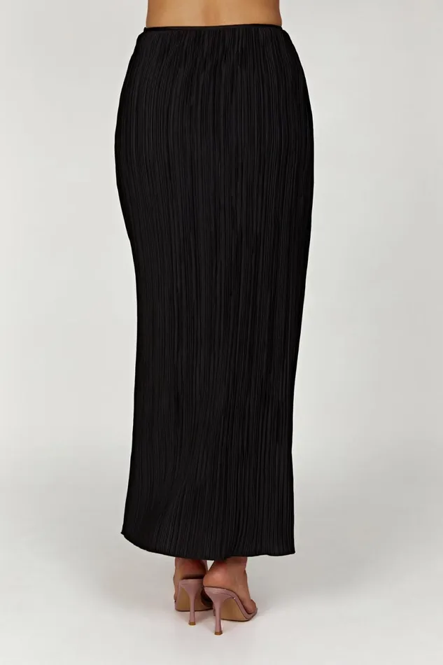 Meshki Skirts Women Elsie Plisse Maxi Skirt 8211 Black Black