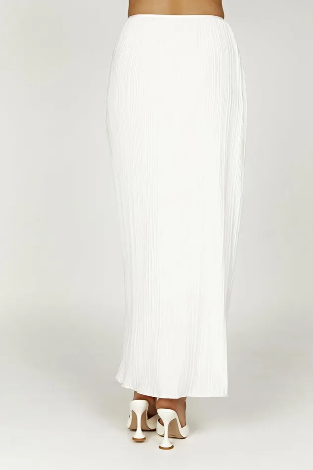 Meshki Skirts Women Elsie Plisse Maxi Skirt 8211 White White