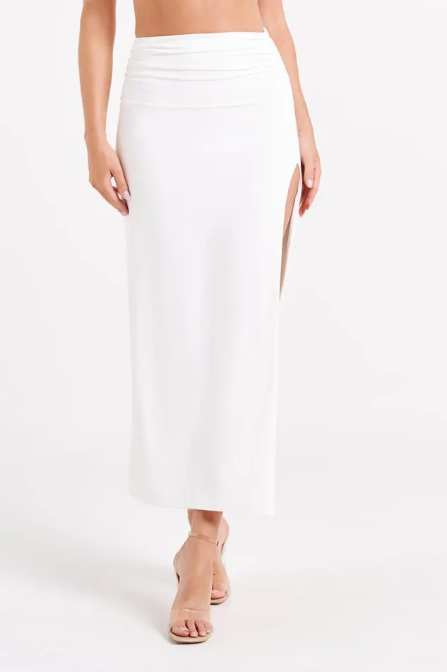 Meshki Skirts Women Emma Recycled Nylon Maxi Skirt 8211 White White