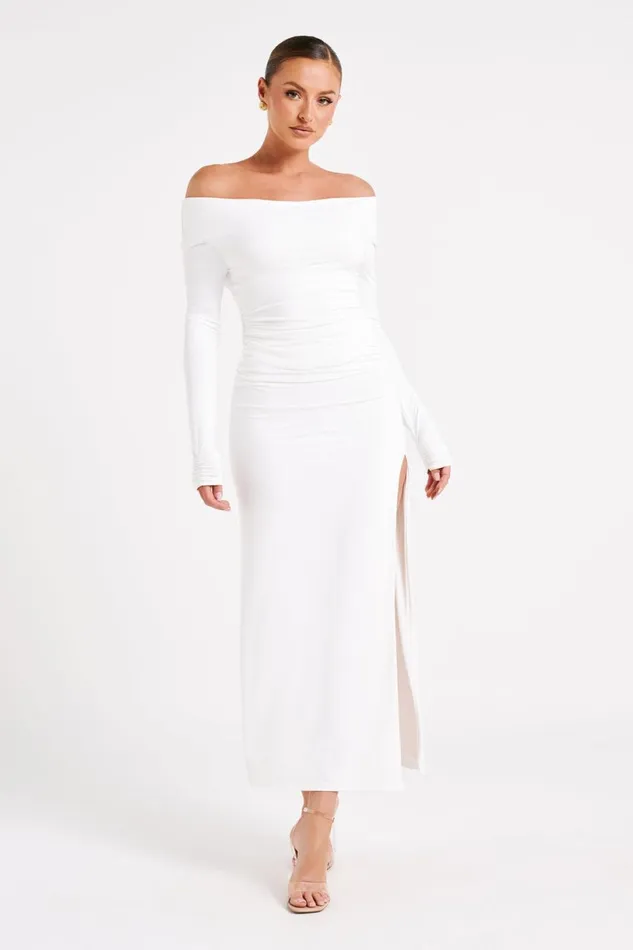 Meshki Skirts Women Emma Recycled Nylon Maxi Skirt 8211 White White Meshki Skirts Women Emma Recycled Nylon Maxi Skirt 8211 White White