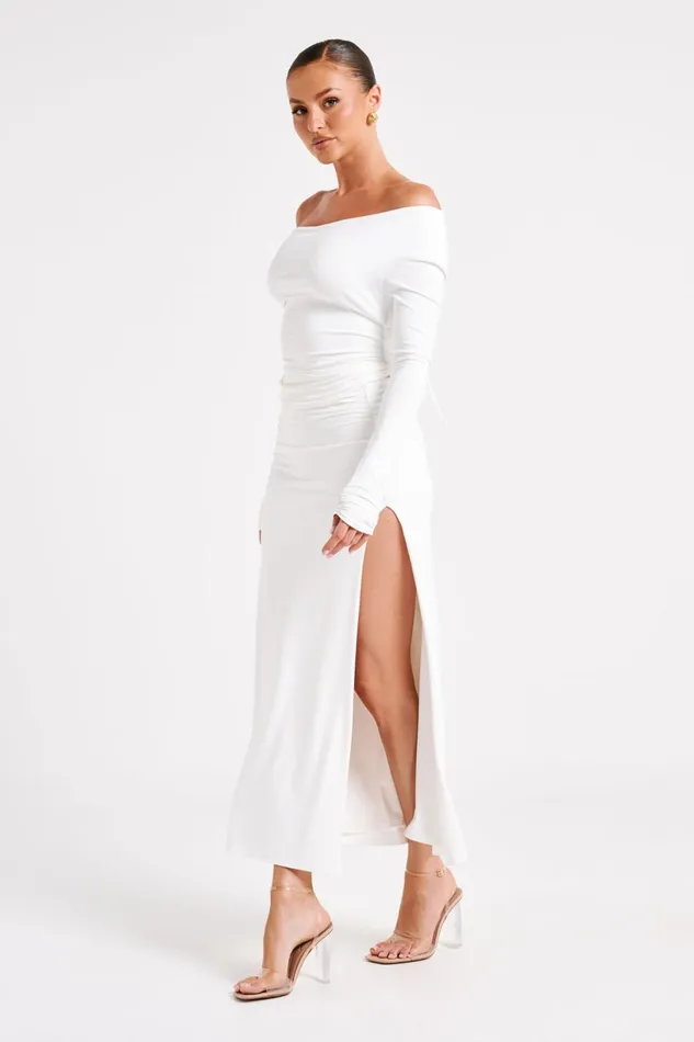 Meshki Skirts Women Emma Recycled Nylon Maxi Skirt 8211 White White Meshki Skirts Women Emma Recycled Nylon Maxi Skirt 8211 White White