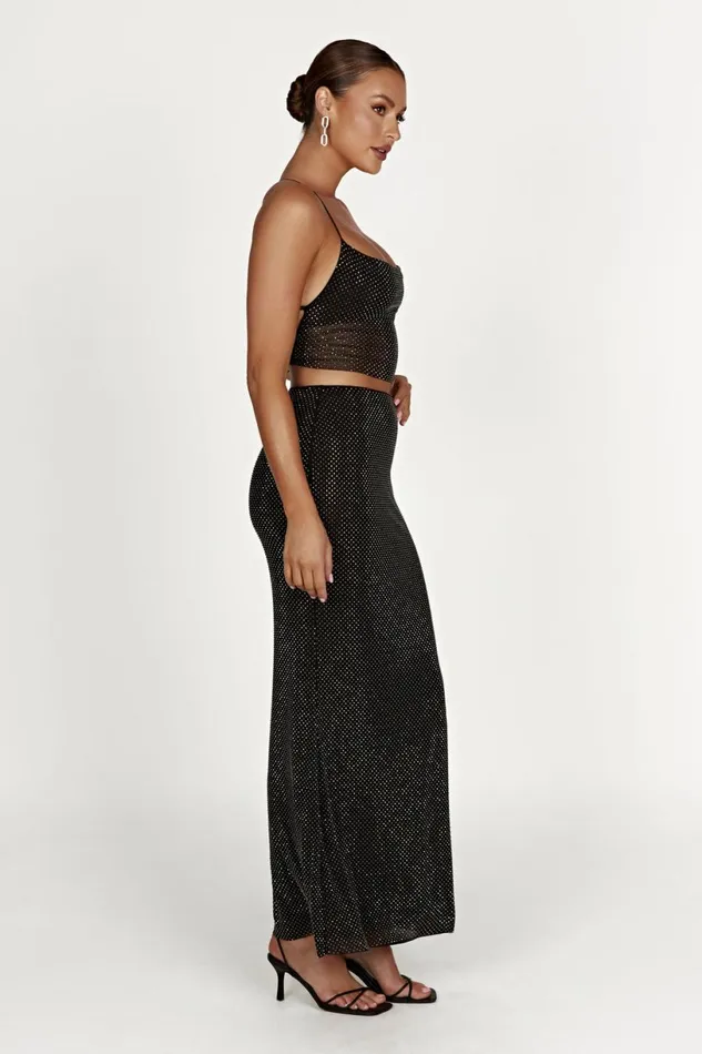 Meshki Skirts Women Erika Diamante Maxi Skirt 8211 Black Black