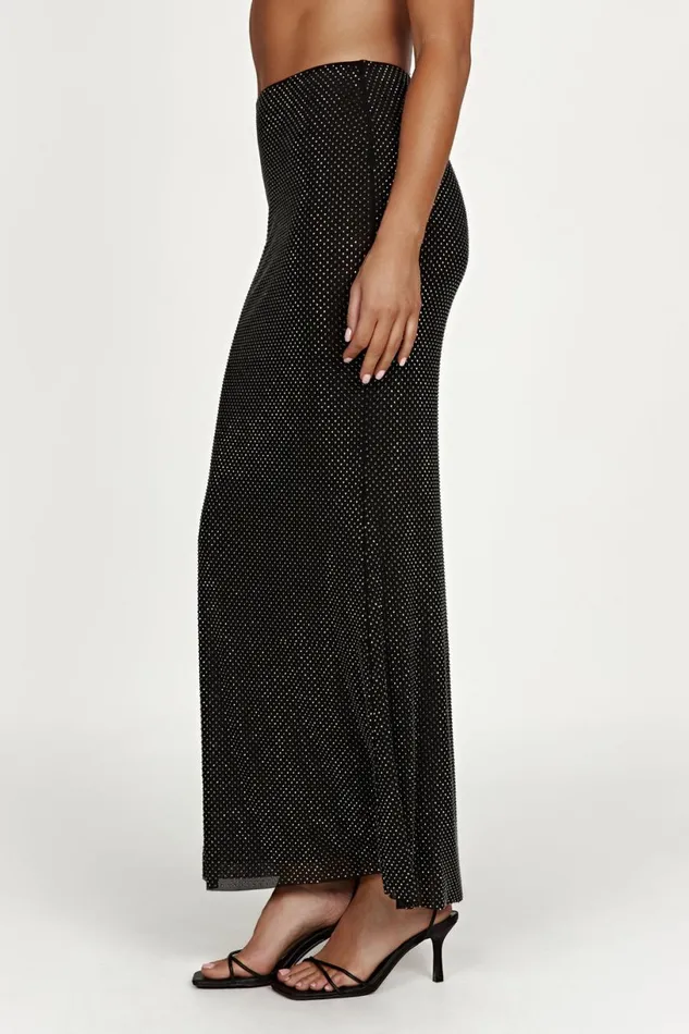 Meshki Skirts Women Erika Diamante Maxi Skirt 8211 Black Black